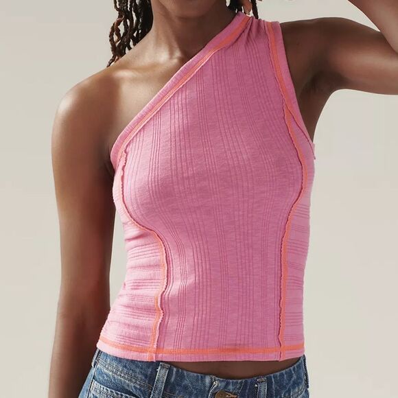 Anthropologie x Pilcro Ivory Banded One-Shoulder Knit Top M - Picture 2 of 8